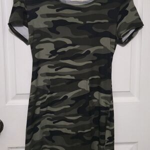 Derek Heart Olive Green Camo Mini Dress